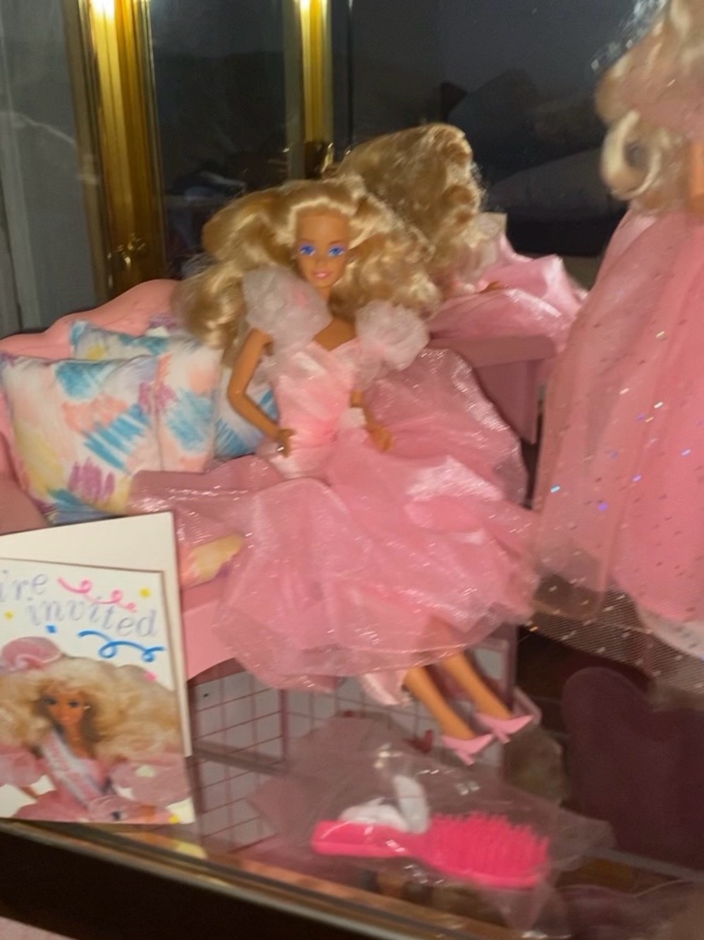 Sweet Rose Barbie Pink Sparkle Ballgown Doll with Puffy Sleeves